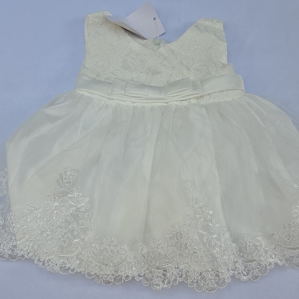 Source Unknown Cream Lace Formal Kids Dress